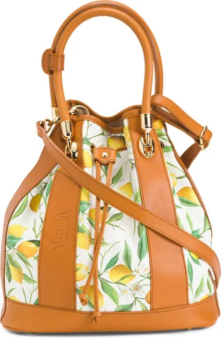 Made In Italy Leather Bucket Bag