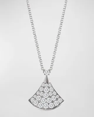 Diva's Dream Pave Diamond Pendant Necklace in White Gold