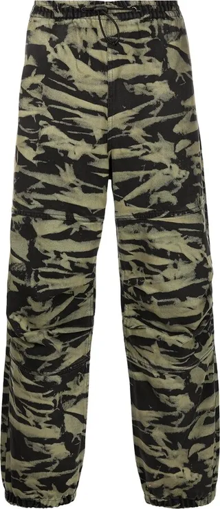 Camouflage-Print Wide Leg Trackpants