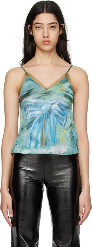 Acne Studios Green Bow Camisole