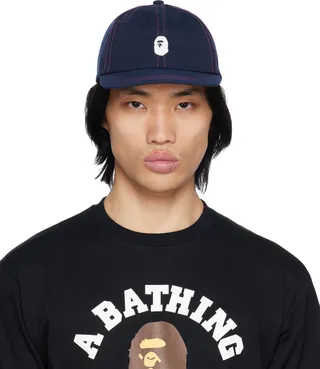 BAPE Navy One Point Panel Cap