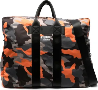 Camouflage-Print Zip-Up Bag