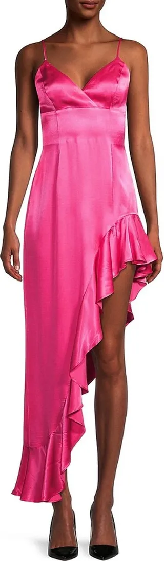 Ember Asymmetric Ruffled Midi Dress