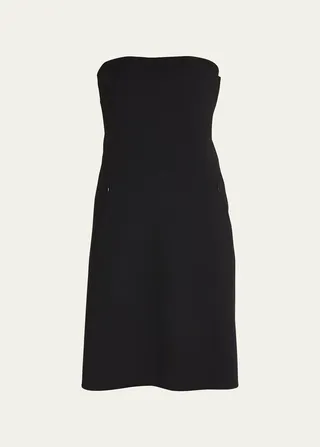 Corsage Strapless Wool Apron Tunic