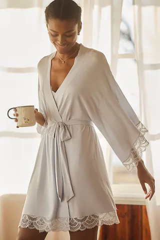 Eberjey Mademoiselle Kimono Robe Blue