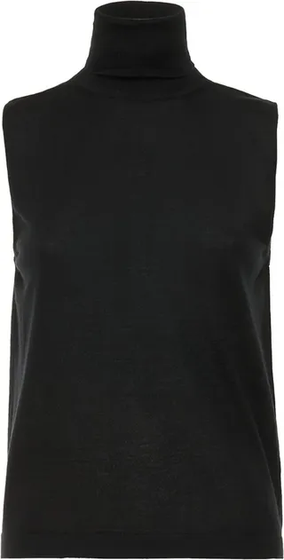 Falun cashmere knit turtleneck tank top
