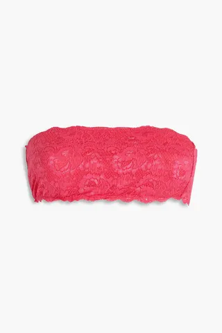 Never Say Never cotton-blend stretch-lace bandeau bra