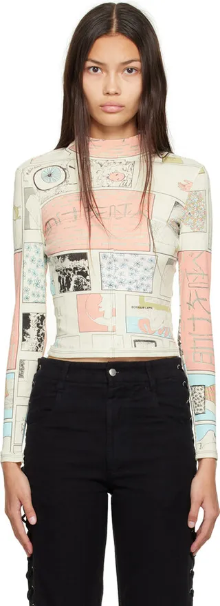 Eckhaus Latta Multicolor Graphic Turtleneck