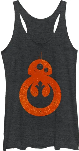 Women's Star Wars The Force Awakens BB-8 Rebel Racerback Tank Top - Black Heather - Small