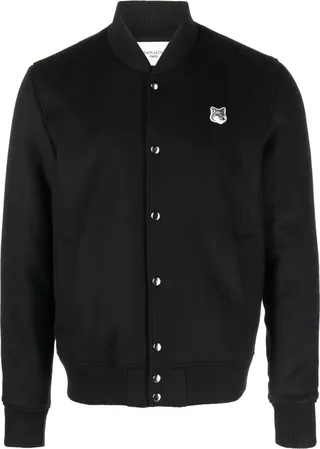 Fox-Motif Bomber Jacket
