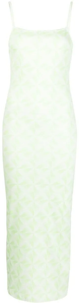Square Neck Fitted Midi Dress