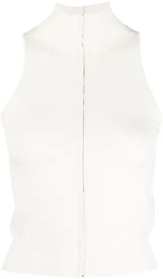 Raw-Hem Cashmere Knitted Top