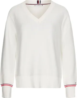 V-neck Pullover With Signature Tape
