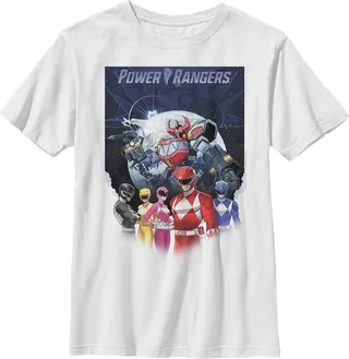 Boy's Power Rangers Galactic Heroes T-Shirt - White - Medium