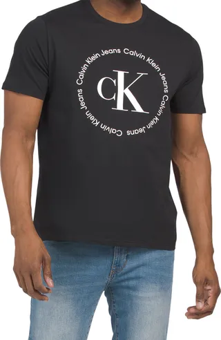Short Sleeve Monogram Circle Logo Crew Neck Tee