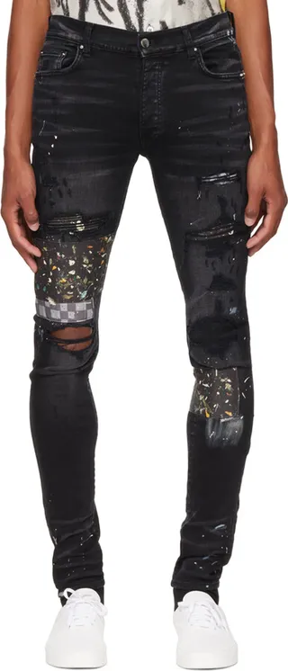 AMIRI Black Paint Patch Jeans