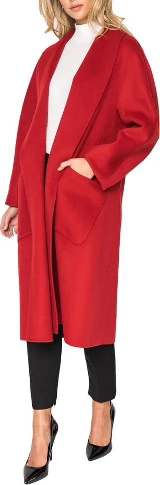Thara Womens Cold Weather Midi Wool Coat