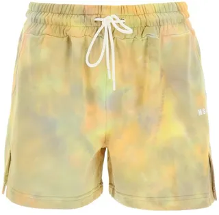 MSGM Micro Logo Printed Tie-Dye Shorts