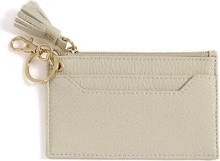 Shiraleah Gigi Card Case With Key Chain - Ivory
