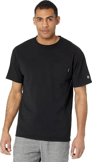 Champion Garment Dye Pocket Tee (Black) Men's Clothing