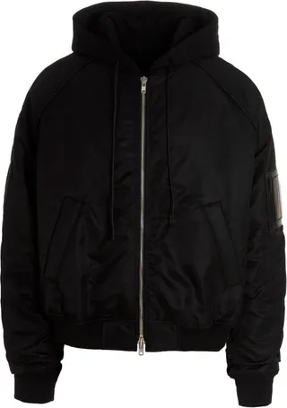 Juun J Hooded Zip-Up Bomber Jacket