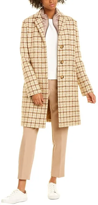 Cinzia Rocca Icons Removable Bib Wool & Cashmere-Blend Coat
