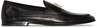 Interlocking DG-plaque leather loafers