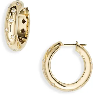 Cosmos 18K Diamond Hoop Earrings