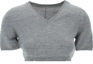 The Row V-Neck Cropped Knit Top