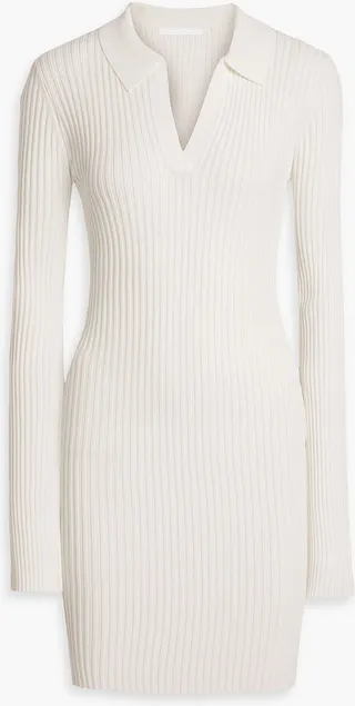 Ribbed-knit mini dress
