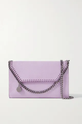 Stella McCartney - Falabella Mini Vegetarian Brushed-leather Shoulder Bag - Purple