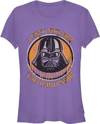 Junior's Star Wars Halloween Vant You Vader T-Shirt - Purple - Large
