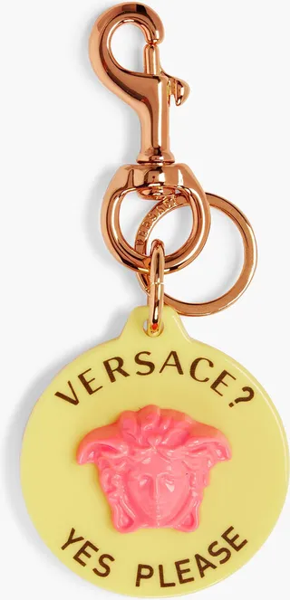 Printed gold-tone acrylic keychain