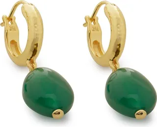 18kt Gold Vermeil Onyx Pendant Earrings