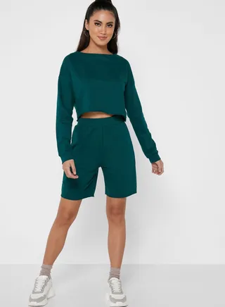 Cropped Sweatshirt & Short Set
