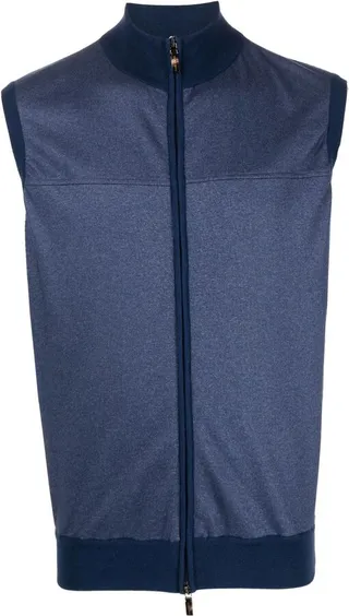 Zip-Up Cashmere-Silk Gilet
