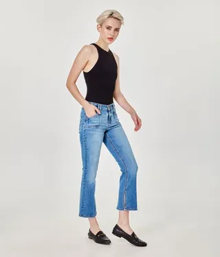 Lola Jeans Gene-Lib Mid Rise Bootcut Jeans - Blue
