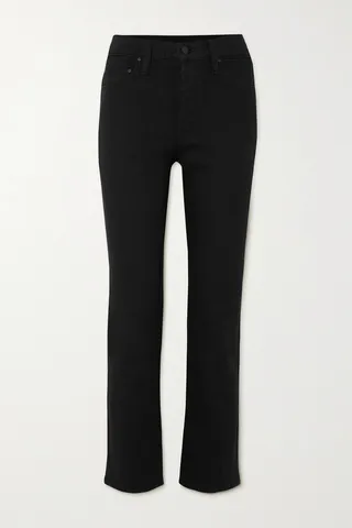 Mother - The Tomcat Ankle High-rise Slim-leg Jeans - Black