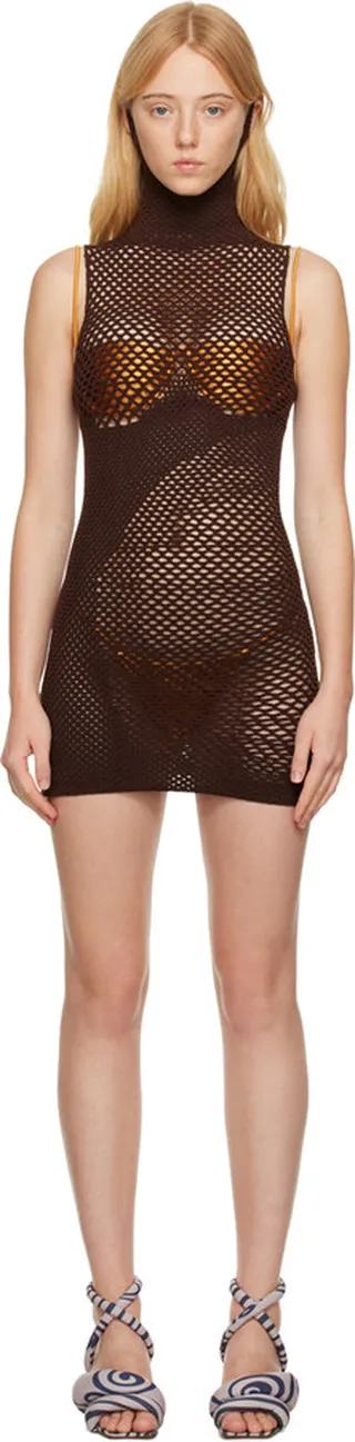 Isa Boulder Brown Map Minidress