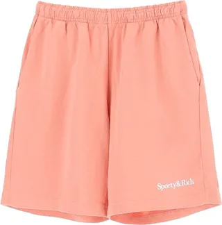 Sporty & Rich Logo-Printed Elasticated Waistband Shorts