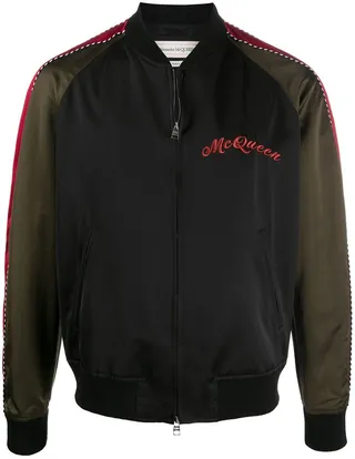 Dragon-Embroidered Bomber Jacket