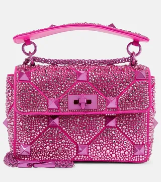 Roman Stud Medium embellished leather shoulder bag