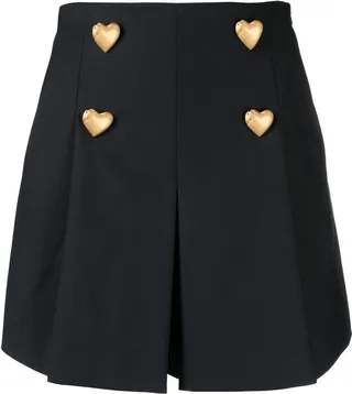 Heart-Shaped Button Detail Shorts