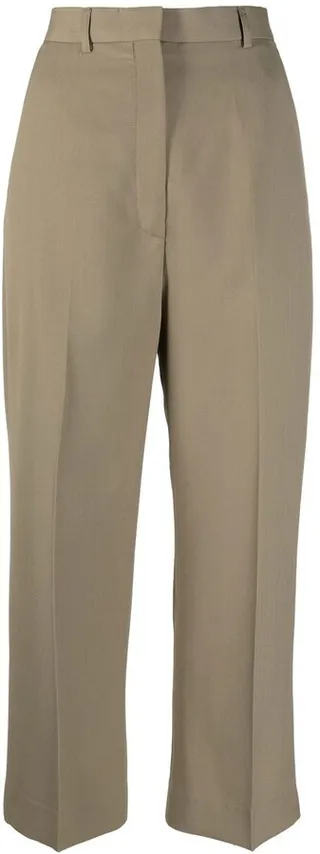 Cropped Straight-Leg Trousers