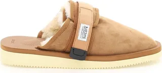Suicoke 'zavo' Suede Sabot With Shearling