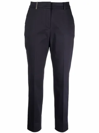 Slim-Fit Cropped Trousers