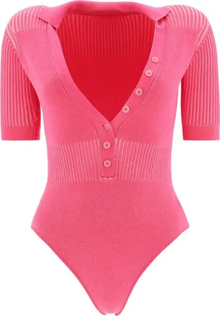 Jacquemus V-Neck Buttoned Knitted Bodysuit