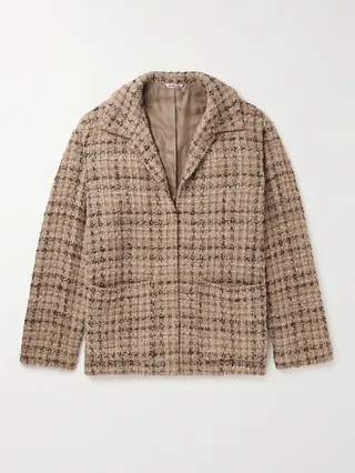 Homespun Wool-Blend Tweed Coat