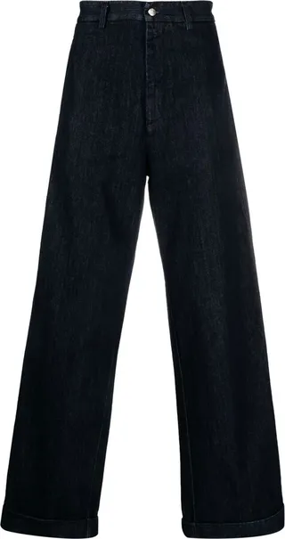 Logo-Print Wide-Leg Jeans