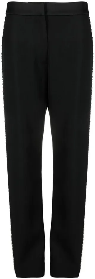 Crystal-Embellished Straight-Leg Trousers